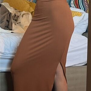 Chic Tan Maxi Skirt